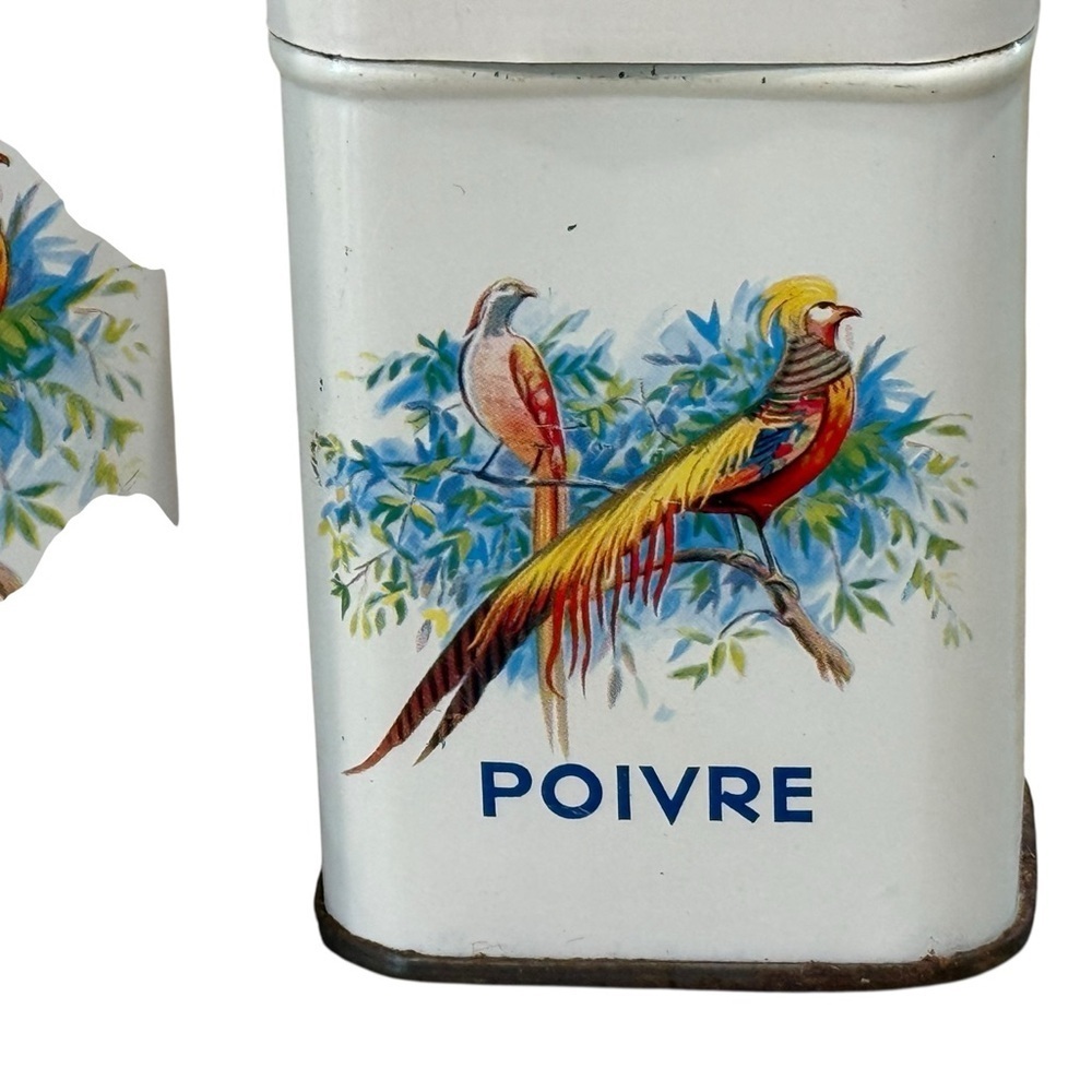 Antique kitchen Canisters Set of 5 Stackable French 1920’s Tin With Lids As is - Picture 8 of 13